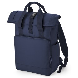 Plain Recycled twin handle roll-top laptop backpack Bagbase 620g