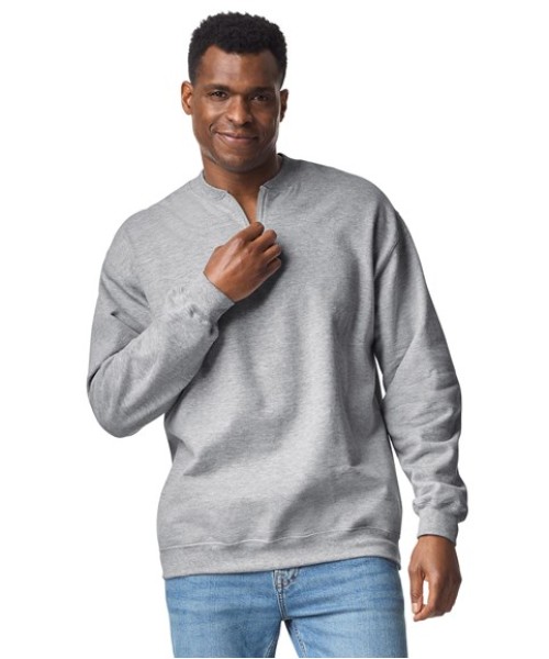 Plain Softstyle™ midweight adult fleece 1/4-zip sweatshirt GILDAN 275 GSM