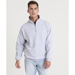 Plain Sweatshirt Sophomore Zip Neck AWDis Just Hoods 280 GSM