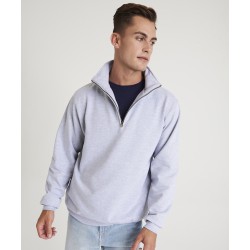 Plain Sweatshirt Sophomore Zip Neck AWDis Just Hoods 280 GSM