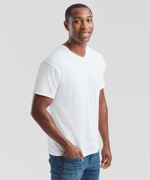 Plain Original v-neck T Fruit of the Loom 145 GSM