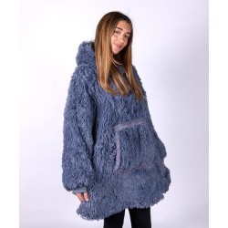 the Ribbon Oversized Cosy Reversible Shaggy Sherpa Hoodie