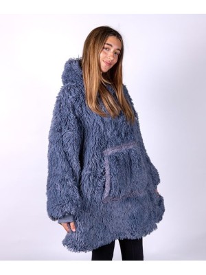 the Ribbon Oversized Cosy Reversible Shaggy Sherpa Hoodie