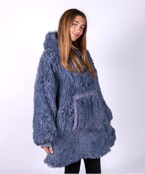 the Ribbon Oversized Cosy Reversible Shaggy Sherpa Hoodie