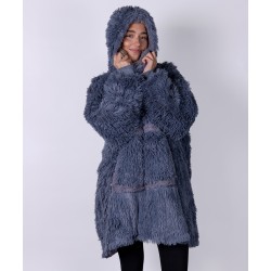 the Ribbon Oversized Cosy Reversible Shaggy Sherpa Hoodie