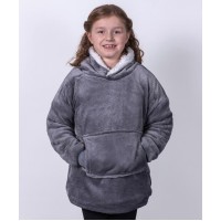 the Kids Ribbon Oversized Cosy Reversible Sherpa Hoodie