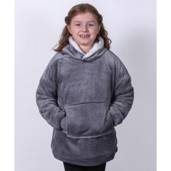 the Kids Ribbon Oversized Cosy Reversible Sherpa Hoodie