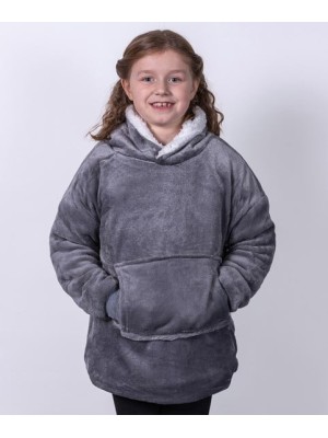 the Kids Ribbon Oversized Cosy Reversible Sherpa Hoodie