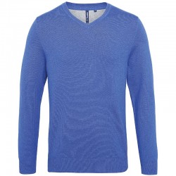 Plain sweater Men's cotton blend v-neck Asquith and Fox 12 Gauge