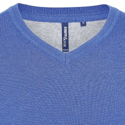 Plain sweater Men's cotton blend v-neck Asquith and Fox 12 Gauge