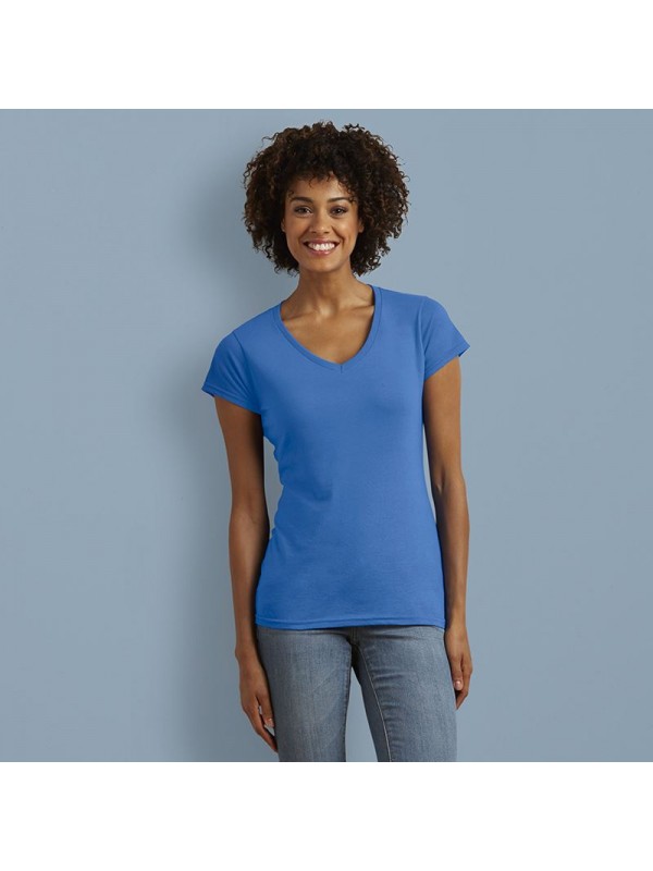 Plain T Shirt Softstyle® Women's V Neck GILDAN 141 GSM