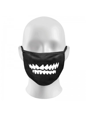 Angry Teeth Print Funny Face Masks Protection Against Droplets & Dust