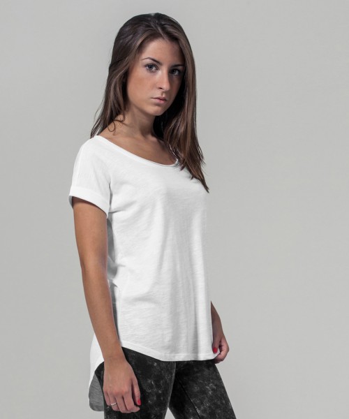 Plain Women's long slub tee  T-shirts Build Your Brand 140 GSM