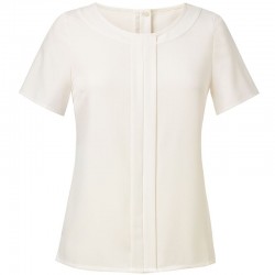 Plain Women's Felina crepe de chine short sleeve blouse BROOK TAVERNER 205 GSM