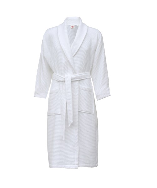 SnS 100% cotton waffle shawl collar bathrobe