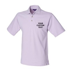 Personalised Polo Shirt Classic Heavy Pique Henbury 225gsm with custom text Embroidery or logo