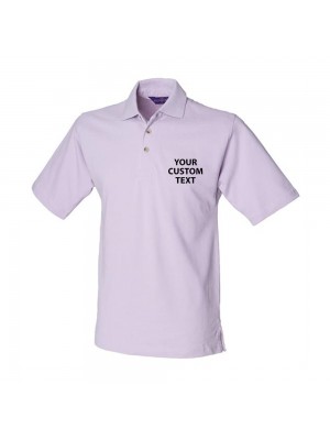 Personalised Polo Shirt Classic Heavy Pique Henbury 225gsm with custom text Embroidery or logo