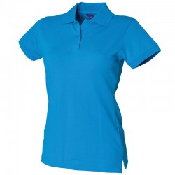 Personalised Polo Shirt Ladies Stretch Pique Henbury 200gsm with custom text Embroidery or logo