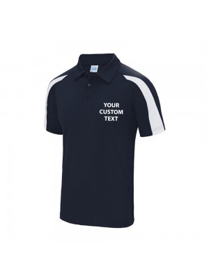 Personalised Polo Contrast Just Cool AWDis Just Cool 140gsm with custom text Embroidery or logo