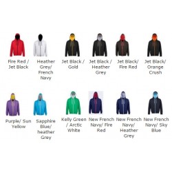A SNS Contrast Zip up Hoodie IN 10 colour ways - Stars & Stripes
