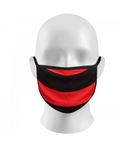 Red and Black striped Face Masks Protection Against Droplets & Dust