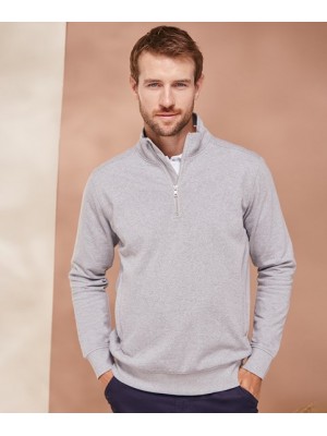 Plain Sweatshirt Unisex sustainable 1/4 zip sweatshirt Henbury 300 GSM